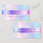 Elegant Trendy Stripe Geometric Lijst Holographic Visitekaartje (Voorkant / Achterkant)