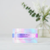 Elegant Trendy Stripe Geometric Lijst Holographic Visitekaartje (Staand voorkant)
