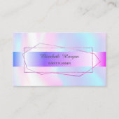Elegant Trendy Stripe Geometric Lijst Holographic Visitekaartje (Voorkant)