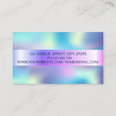 Elegant Trendy Stripe Gold Lijst Holographic Visitekaartje (Achterkant)