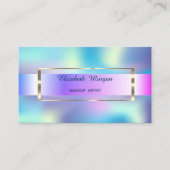 Elegant Trendy Stripe Gold Lijst Holographic Visitekaartje (Voorkant)