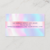 Elegant Trendy Stripe Gold Lijst Holographic Visitekaartje (Achterkant)