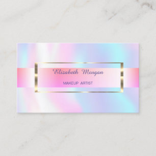 Elegant Trendy Stripe Gold Lijst Holographic Visitekaartje