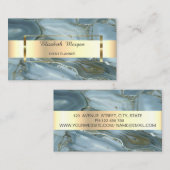 Elegant Trendy Stripe Gold Lijst, marmer Visitekaartje (Voorkant / Achterkant)
