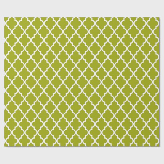 Elegant, trendy, verfrissende kalkgroene quatrefoi cadeaupapier (Vlak)