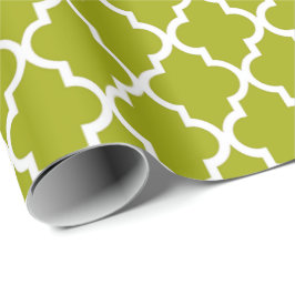 Elegant, trendy, verfrissende limoengroene vierbla cadeaupapier