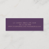 Elegant Trendy, Violet, Faux Gold Stripes, Rozen Mini Visitekaartje (Achterkant)