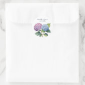 Elegant Trendy Watercolor Hydrangea Floral Wedding Ronde Sticker (Tas)