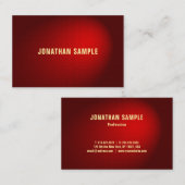 Elegant Trendy Zwart Rood Damast Sjabloon Luxe Visitekaartje (Voorkant / Achterkant)