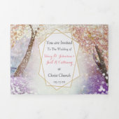 Elegant Tri-Fold Fairy Tale Wedding bevat RSVP Drieluik Programma (Cover)