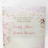 Elegant Tri-Fold Fairy Tale Wedding bevat RSVP Drieluik Uitnodiging (Binnenzijde eerst)