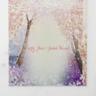 Elegant Tri-Fold Fairy Tale Wedding bevat RSVP Drieluik Uitnodiging