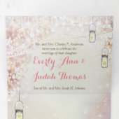 Elegant Tri-Fold Heart Leaf Wedding omvat RSVP Drieluik Uitnodiging (Binnenzijde eerst)