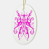 Elegant tribaal Tattoo design - roze Keramisch Ornament (Links)