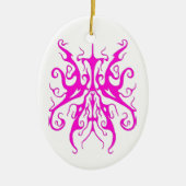 Elegant tribaal Tattoo design - roze Keramisch Ornament (Voorkant)