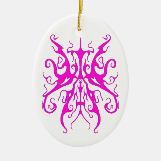 Elegant tribaal Tattoo design - roze Keramisch Ornament (Voorkant)