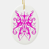 Elegant tribaal Tattoo design - roze Keramisch Ornament (Achterkant)