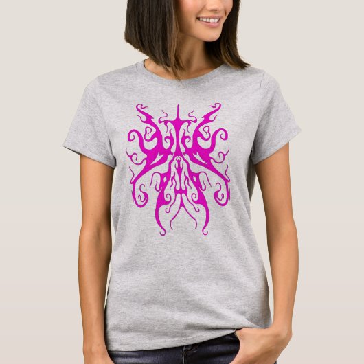 Elegant tribaal Tattoo design - roze T-shirt (Voorkant)