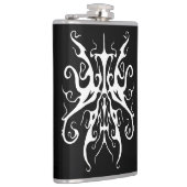 Elegant Tribal Tattoo Design - wit op zwart Heupfles (Rechts)