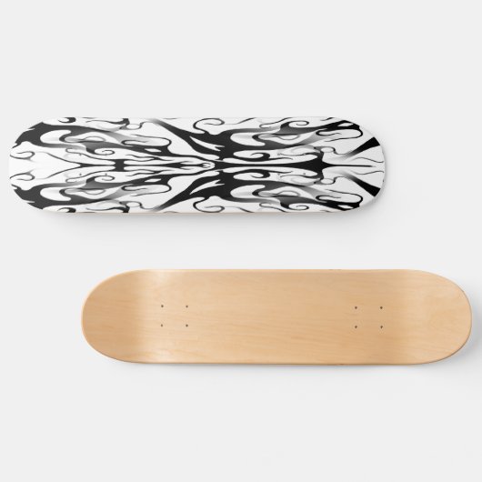 Elegant Tribal Tattoo Digital Black and White Persoonlijk Skateboard (Horizontaal)