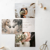 Elegant Trifold Voeg Foto Huwelijksaankondiging Drieluik Aankondiging