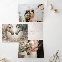 Elegant Trifold Voeg Foto Huwelijksaankondiging