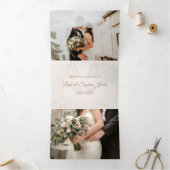 Elegant Trifold Voeg Foto Huwelijksaankondiging Drieluik Aankondiging (Binnen)