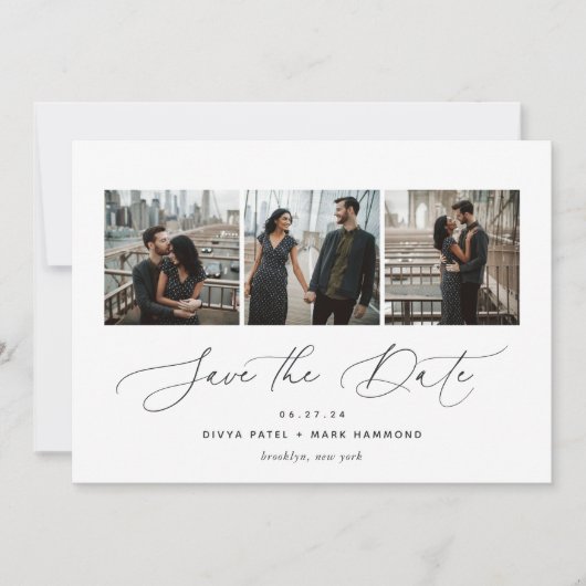 Elegant Trio | Multifoto Save The Date (Voorkant)