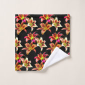 Elegant Trio van Geel Roze Daylilies Floral Bad Handdoek (Wasdoekje)