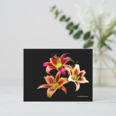 Elegant Trio van Geel Roze Daylilies Floral Briefkaart (Staand voorkant)