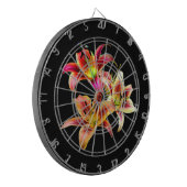 Elegant Trio van Geel Roze Daylilies Floral Dartbord (Voorkant Links)