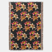 Elegant Trio van Geel Roze Daylilies Floral Deken (Voorkant Verticaal)