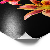 Elegant Trio van Geel Roze Daylilies Floral Foto Afdruk (Hoek)