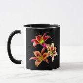 Elegant Trio van Geel Roze Daylilies Floral Mok (Links)