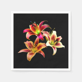 Elegant Trio van Geel Roze Daylilies Floral Servet