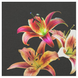 Elegant Trio van Geel Roze Daylilies Floral Stof