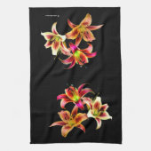 Elegant Trio van Geel Roze Daylilies Floral Theedoek (Verticaal)