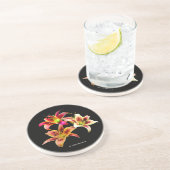 Elegant Trio van Geel Roze Daylilies Floral Zandsteen Onderzetter (Zijkant)