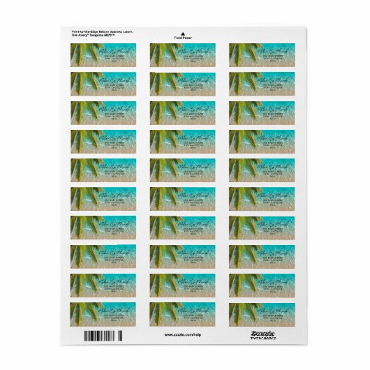 Elegant Tropical Beach Address Label (Full Sheet)