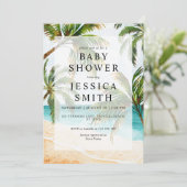 Elegant Tropical Beach Baby shower Kaart (Staand voorkant)