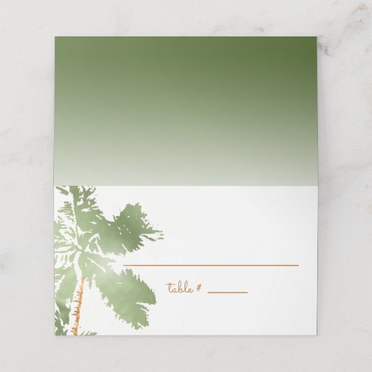 Elegant Tropical Beach Copper Palm Trees Plaatskaartje (Buitenkant ongevouwen)