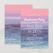 Elegant Tropical Beach Graduparty Kaart (Voorkant / Achterkant)