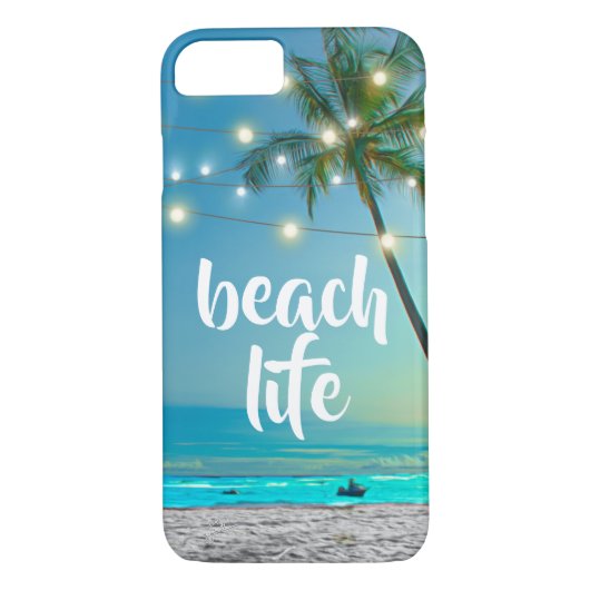 Elegant Tropical Beach Life Palms String Lights Case-Mate iPhone Case (Achterkant)