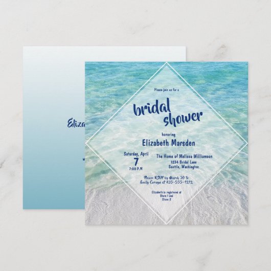 Elegant Tropical Beach Ocean Vrijgezellenfeest Kaart (Voorkant / Achterkant)