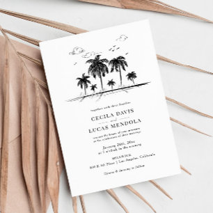 Elegant Tropical Beach Palm Tree Weddenschap