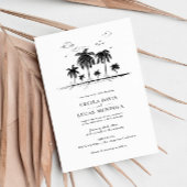 Elegant Tropical Beach Palm Tree Weddenschap