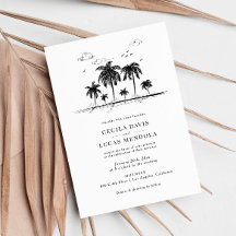 Elegant Tropical Beach Palm Tree Weddenschap