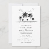Elegant Tropical Beach Palm Tree Weddenschap (Voorkant)