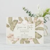 Elegant Tropical Beach Photo Save The Date (Staand voorkant)
