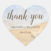 Elegant Tropical Beach Starfish Weddenschap Bedank Hart Sticker (Voorkant)